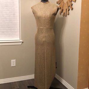 Vintage tank long gown with fur trimmed jacket